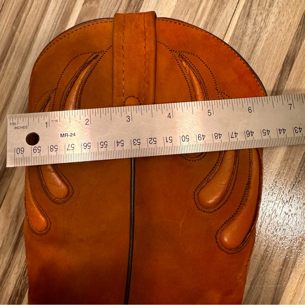 Frye Women's Tall Western Heeled Boots in Cognac Brown - Picture 13 of 14